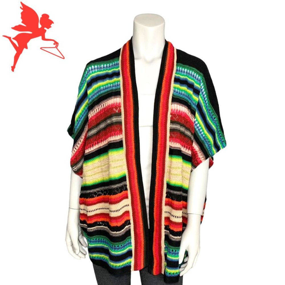 RALPH LAUREN Striped Lightweight Open Cardigan
